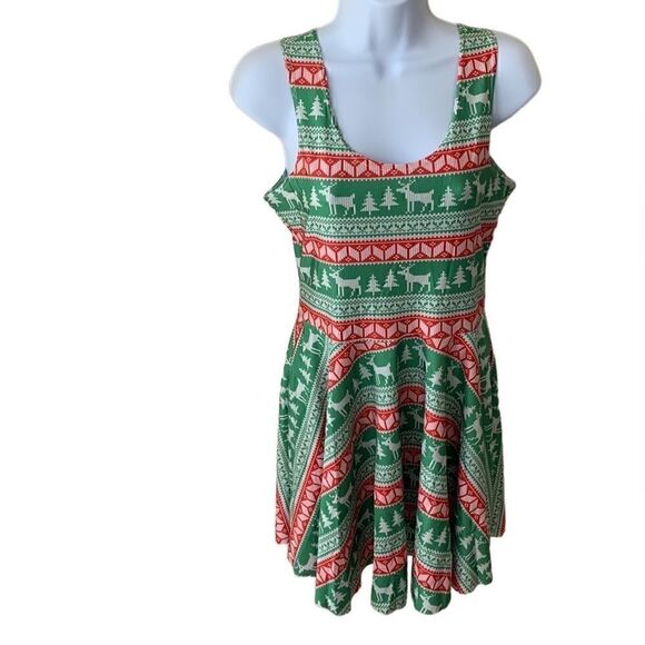 Christmas Holiday Dress‎ Ugly Sweater party Sleeveless Stretch size large - Picture 2 of 12